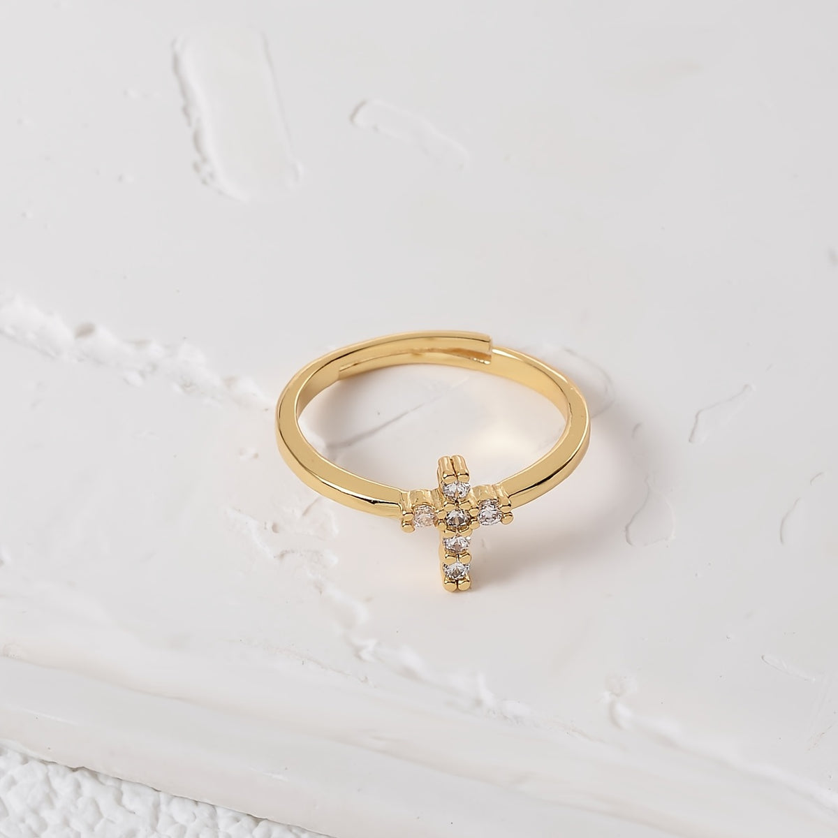 Radiant Adjustable Cross Zirconia Ring