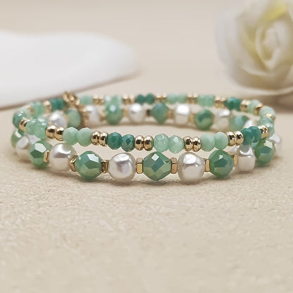 Bohemian Pearl Turquoise Bracelet Set