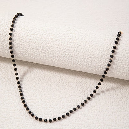 Minimal Onyx Beaded Necklace