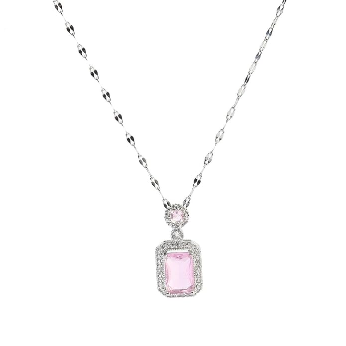 Sophisticated Rosé Sapphire Crown Necklace