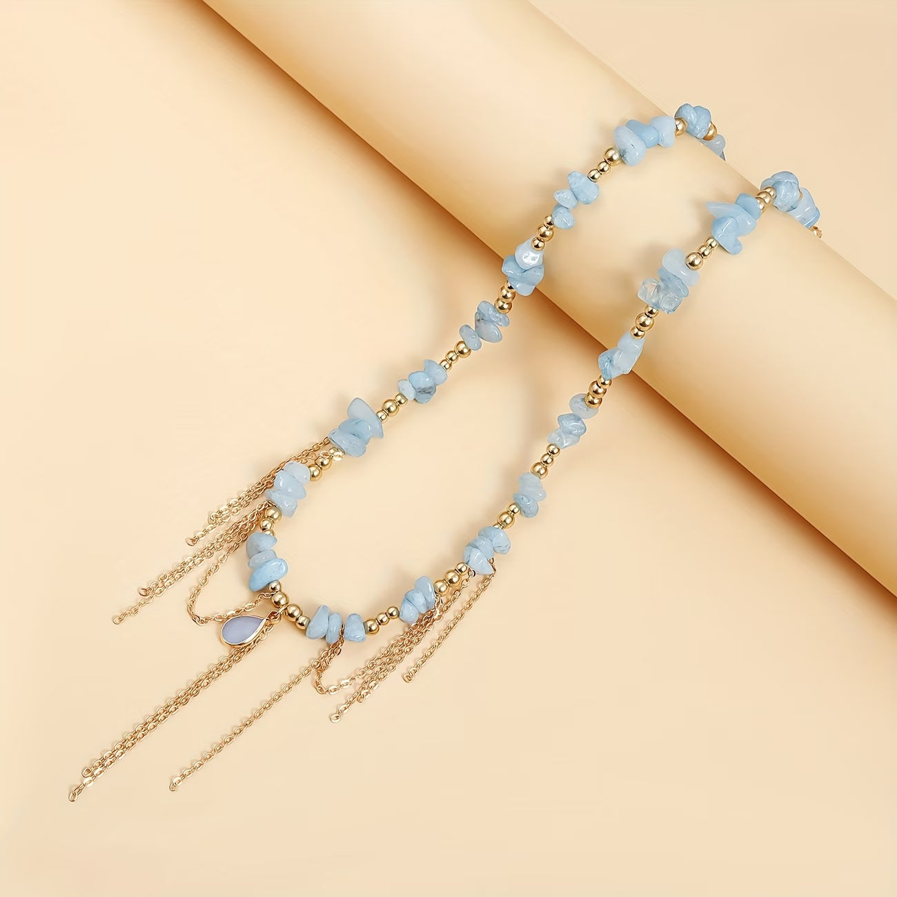 Statement Turquoise Golden Chain Necklace