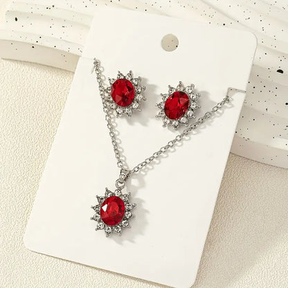 **Sophisticated Ruby White Gold Set**