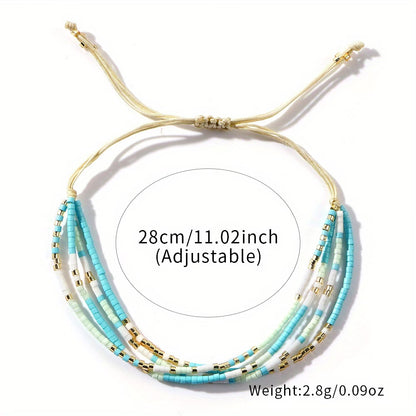 Adjustable Turquoise and Gold Bracelet