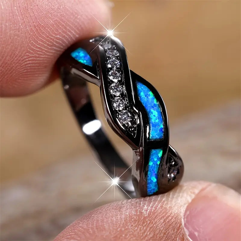 Sophisticated Moonlit Silver Ring