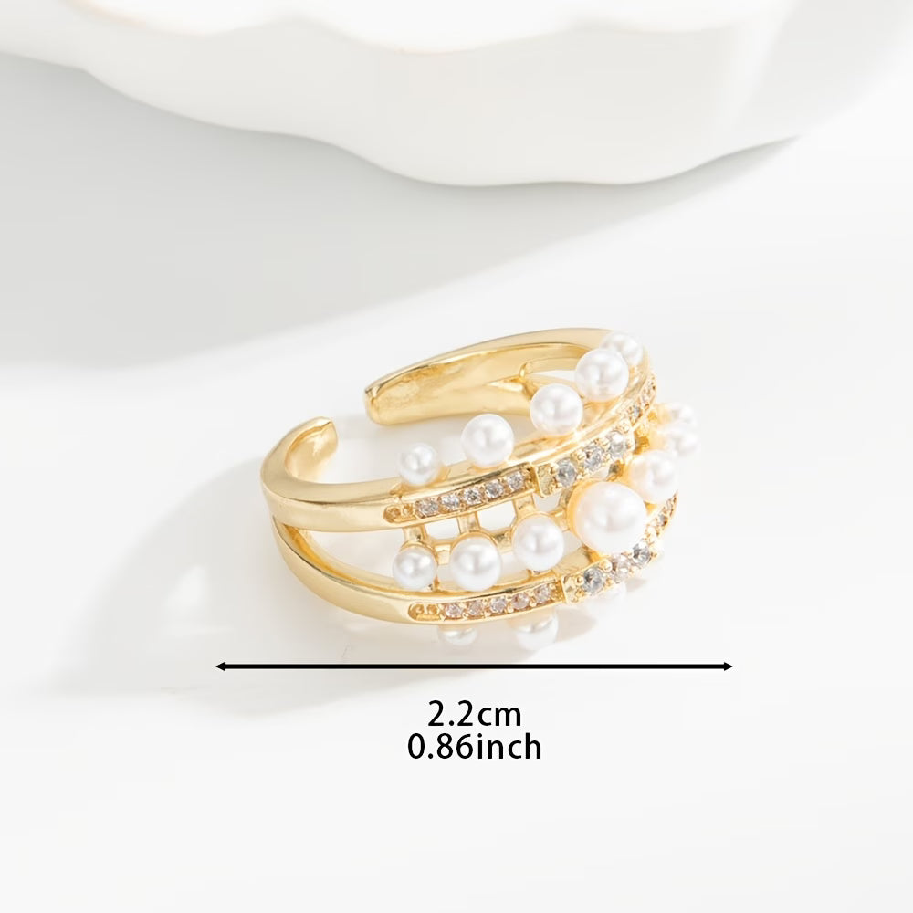 Elegant  Pearl Zirconia Ring