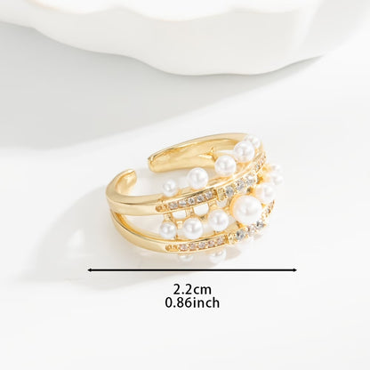 Elegant  Pearl Zirconia Ring