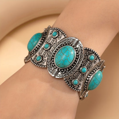 Premium Bohemian Silver Turquoise Bracelet