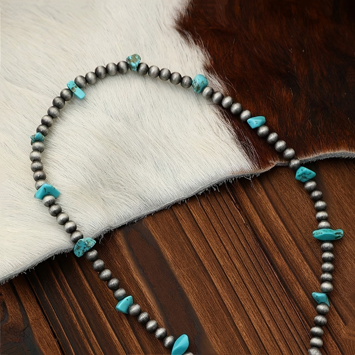 Classic Round Turquoise Beaded Necklace