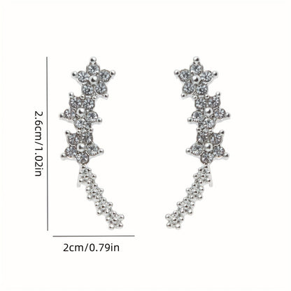Elegant Floral Ear Climbers