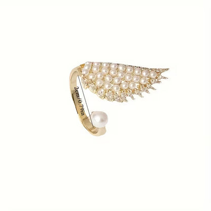 Angelic Pearl Wing Ring