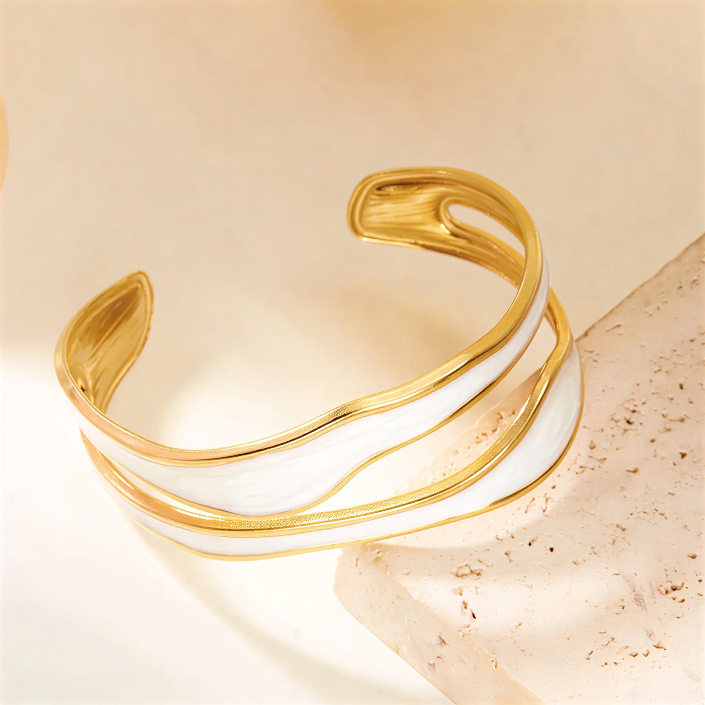 Modern Wave Stainless Steel Bracelet