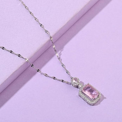 Sophisticated Rosé Sapphire Crown Necklace