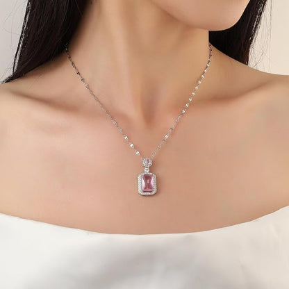 Sophisticated Rosé Sapphire Crown Necklace