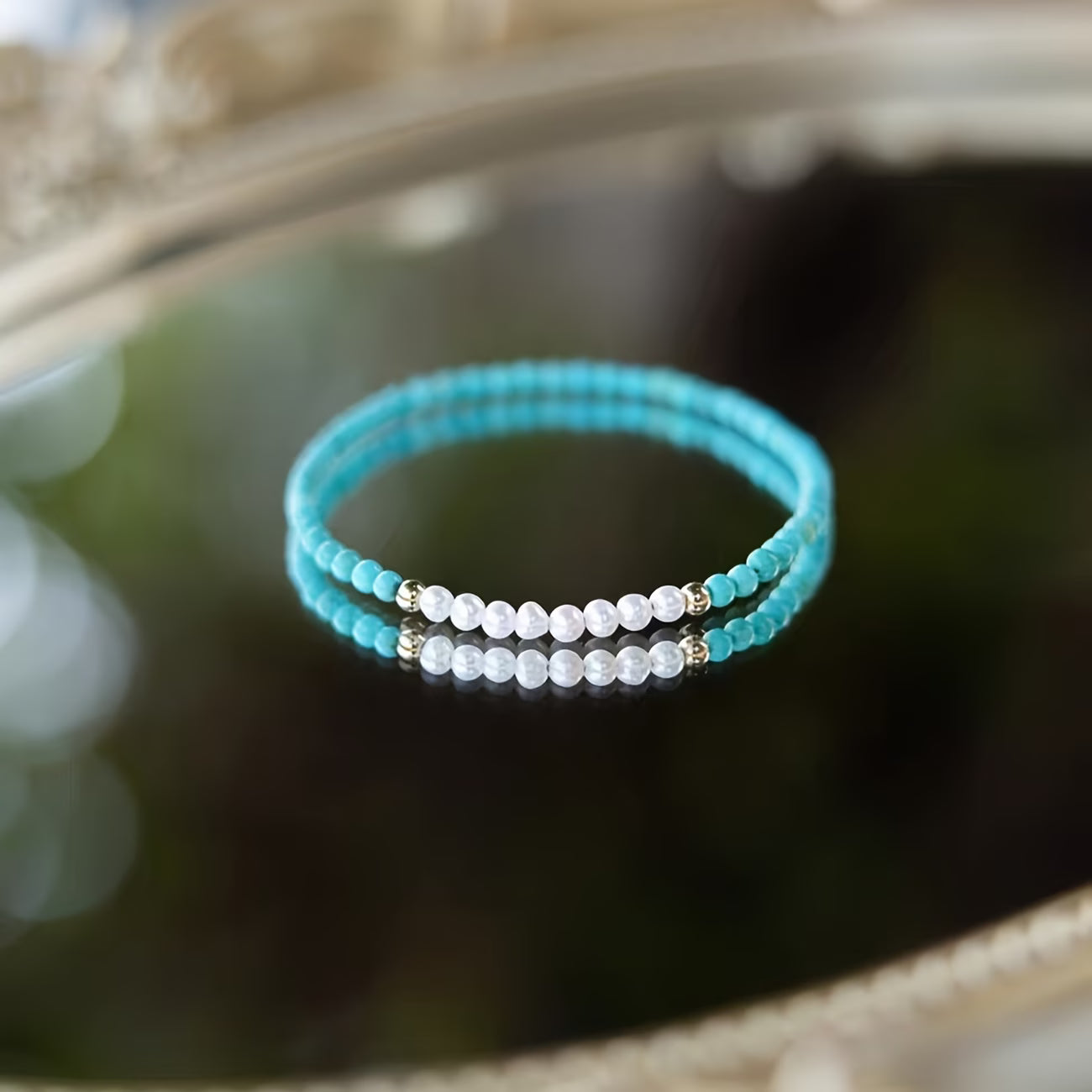 Subtle Pearl Turquoise Bracelet