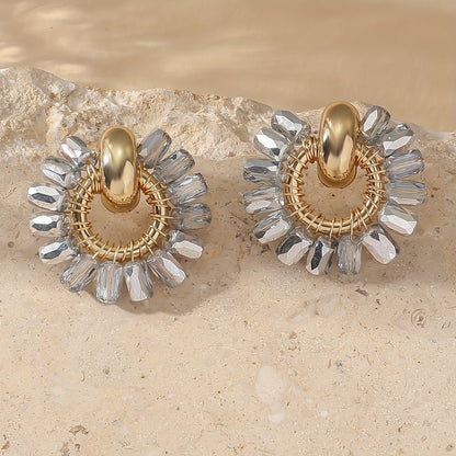 Elegant Pearl Beaded Fan Earrings in pearl