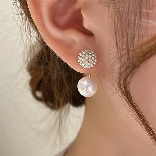 Mini Pearls Double Earring