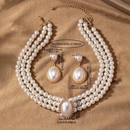 Vintage Pearl Strand Jewelry Set