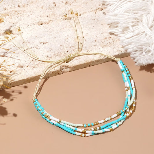 Adjustable Turquoise and Gold Bracelet