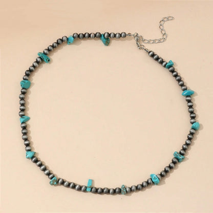Classic Round Turquoise Beaded Necklace