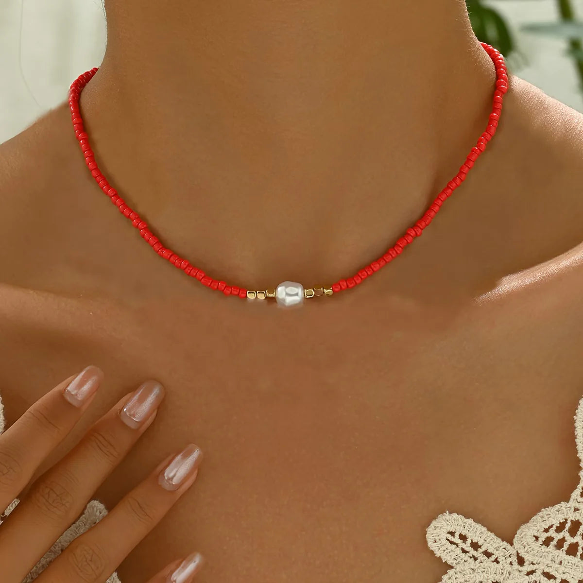 Little Pearl and Turquoise Necklace
