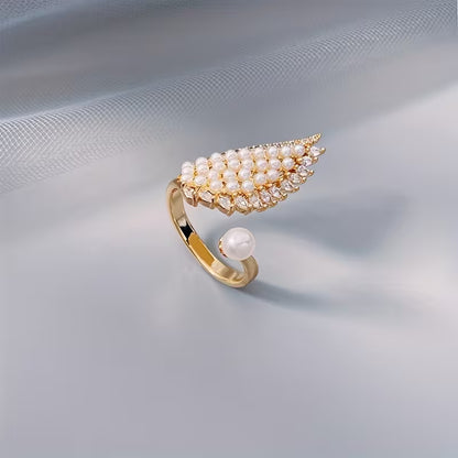 Angelic Pearl Wing Ring