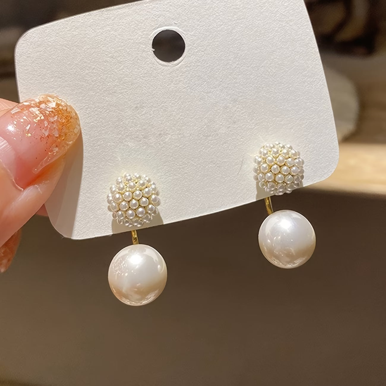 Mini Pearls Double Earring