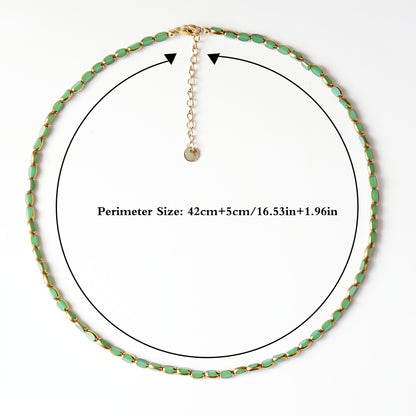 Size guide for the Vintage Iridescent Oval Bead Necklace