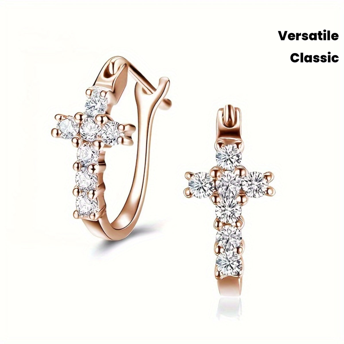 Charming Cross Zirconia Earrings