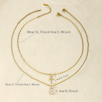 Timeless Cross & Initial Necklace Set size guide