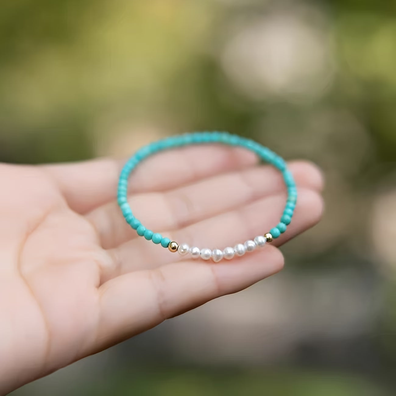 Subtle Pearl Turquoise Bracelet