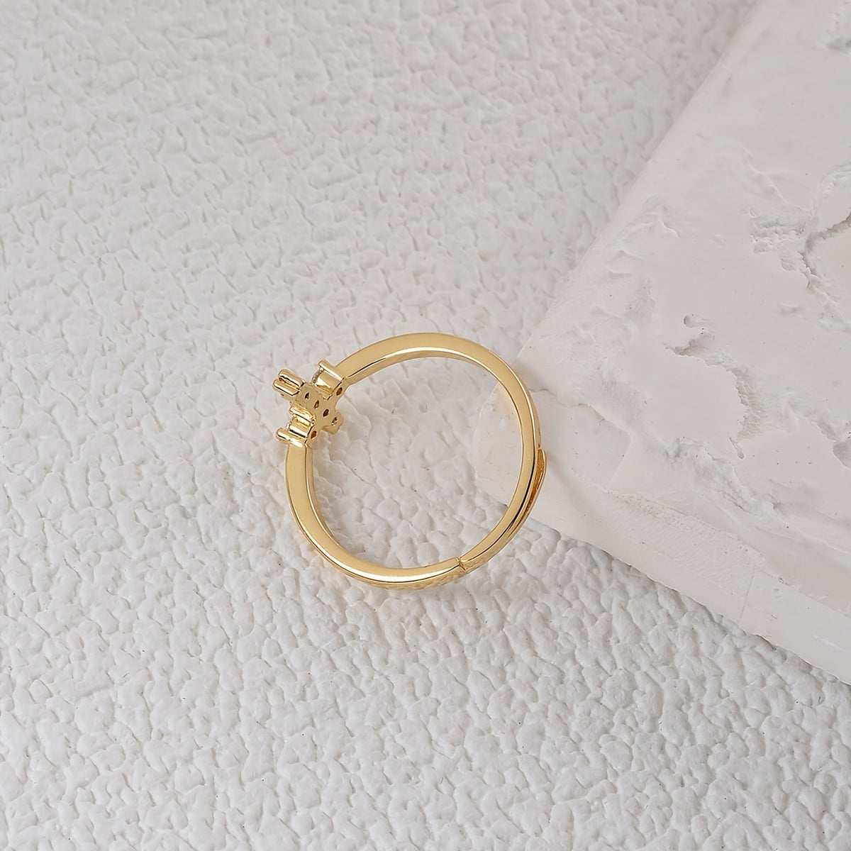 Radiant Adjustable Cross Zirconia Ring