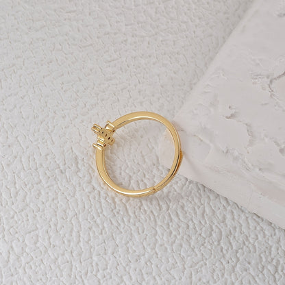 Radiant Adjustable Cross Zirconia Ring