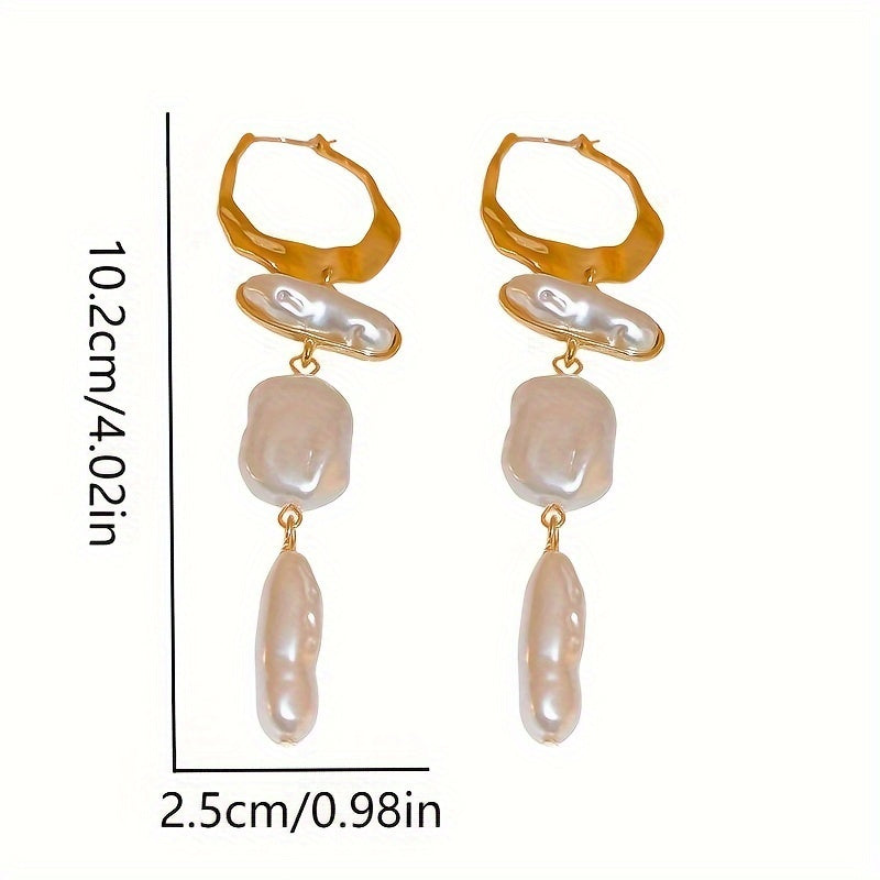 Size guide for the Elegant Baroque Pearl Hoop Earrings