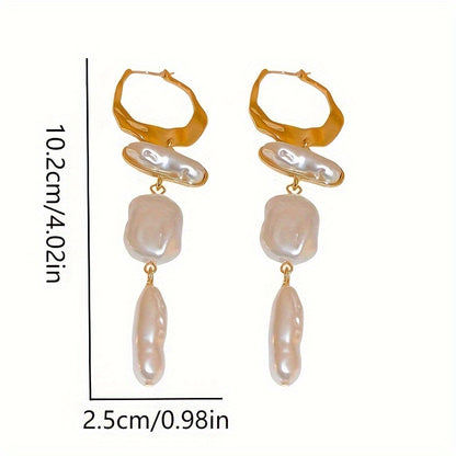 Size guide for the Elegant Baroque Pearl Hoop Earrings