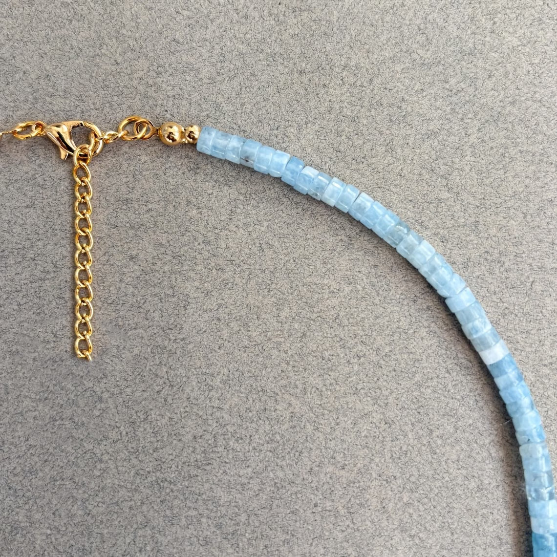 Minimal Aquamarine Turquoise and Pearl Necklace