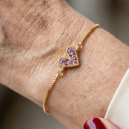 Elegant Rosé Sapphire Gold Love Bracelet