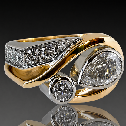 Sophisticated Two-Tone Zirconia Ring