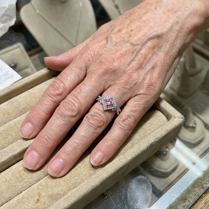 Sophisticated Rosé Sapphire Pave Ring