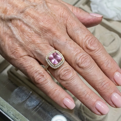 Timeless Cushion Rosé Sapphire Ring