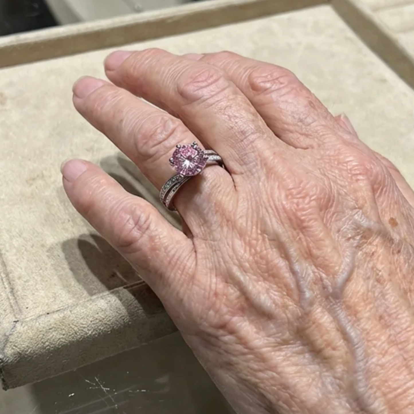 Sophisticated Rosé Sapphire Adjustable Ring