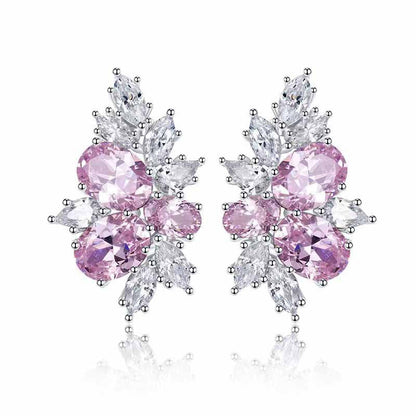 Elegant Rosé Sapphire Blossom Earrings