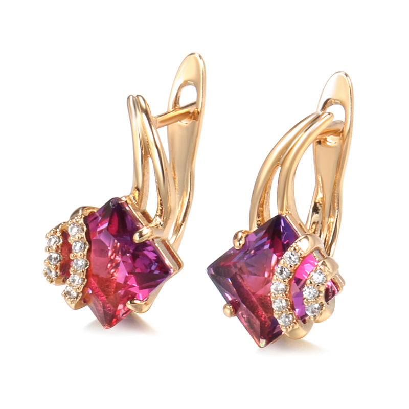 Sophisticated Crimson Crystal Earrings