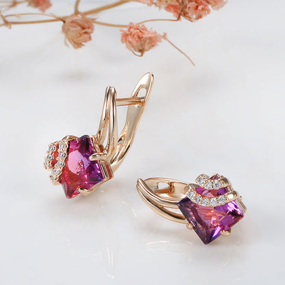 Sophisticated Crimson Crystal Earrings