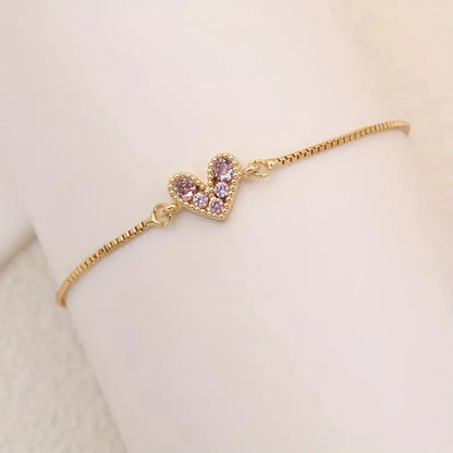Elegant Rosé Sapphire Gold Love Bracelet