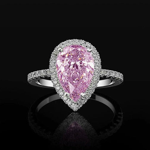 Elegant Teardrop Rosé Sapphire Ring