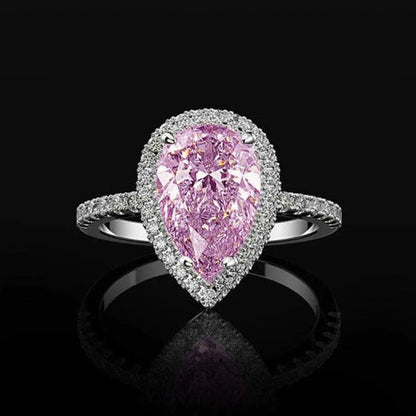 Elegant Teardrop Rosé Sapphire Ring