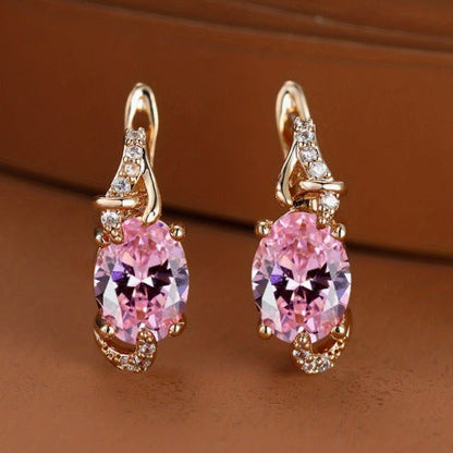 Elegant Twisted Rosé Gold Drop Earrings