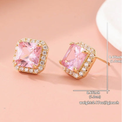 Sophisticated Rosé Sapphire Gold Studs