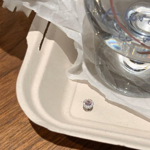 Sophisticated Rosé Sapphire Pave Studs