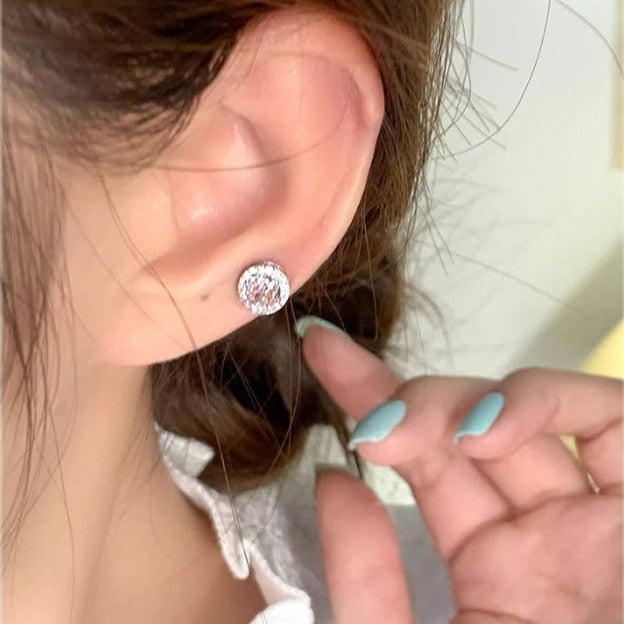 Sophisticated Rosé Sapphire Pave Studs